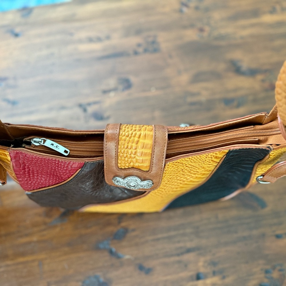 M.C. Multicolor Patchwork Leather Shoulder Bag - Picture 4 of 6